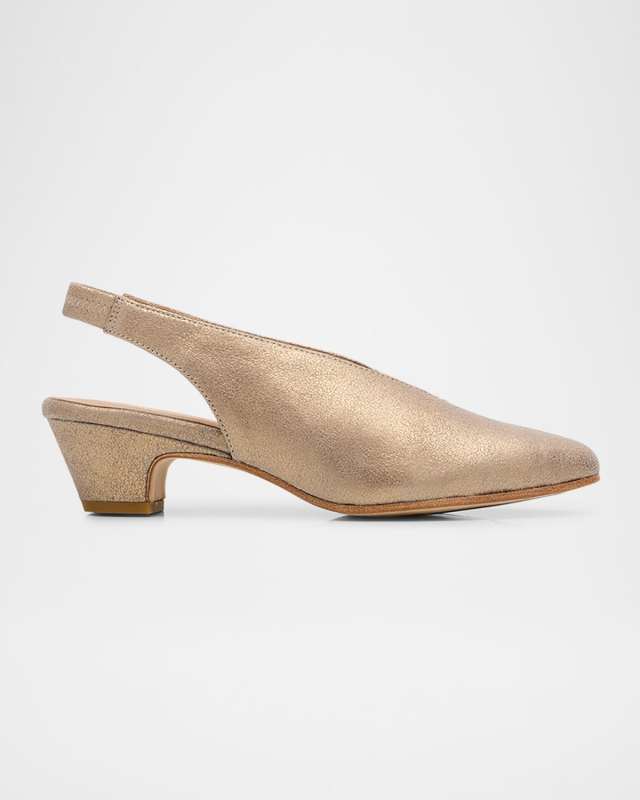 Moddie Metallic Suede Slingback Pumps